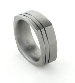 custom made titanium ring with grooves