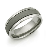 Sandblasted center titanium ring with thin grooves