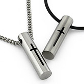 cylinder titanium pendant cross design