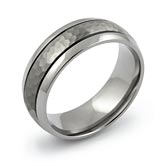 hammered center titanium ring