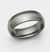 titanium ring with hammered finish