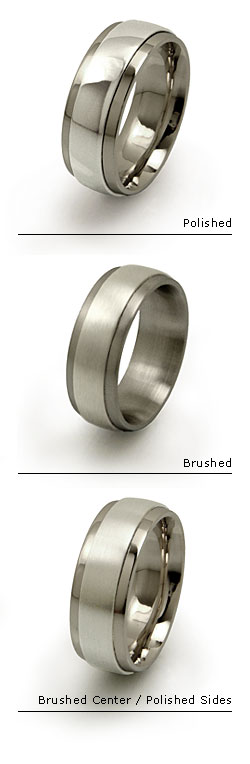 Titanium Ring with Extra Wide Inlay