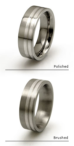 Ti band with Double Inlays in Offset Design