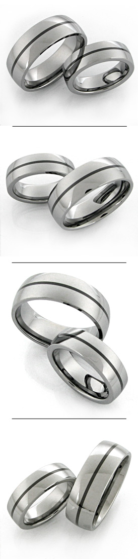Tungsten Carbide Ring with Thin Ceramic inlay