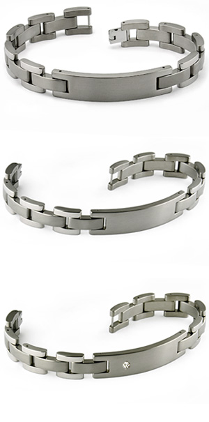 Titanium Bracelet with Engravable ID Plate