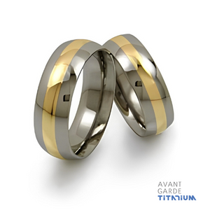 Pipe-Cut Tension Titanium Rings With Round Stones 