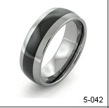 rounded black tungsten ring