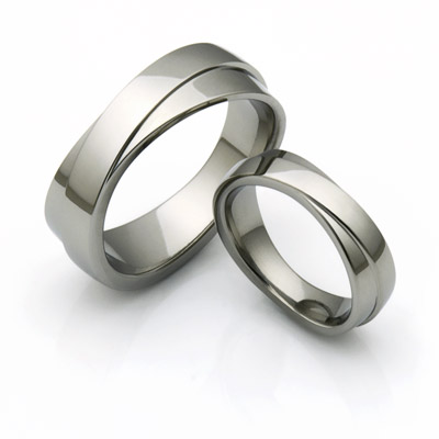 Infinity titanium wedding rings