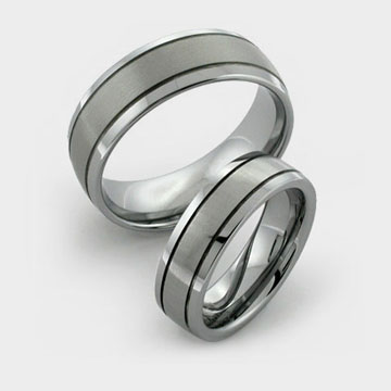 tungsten rings with black ceramic inlay by titaniumstyle