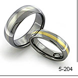 tungsten rings with gold inlay