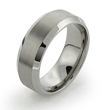 tungsten ring with brushed and polished finish