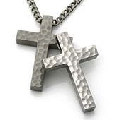 Hammered Titanium Cross