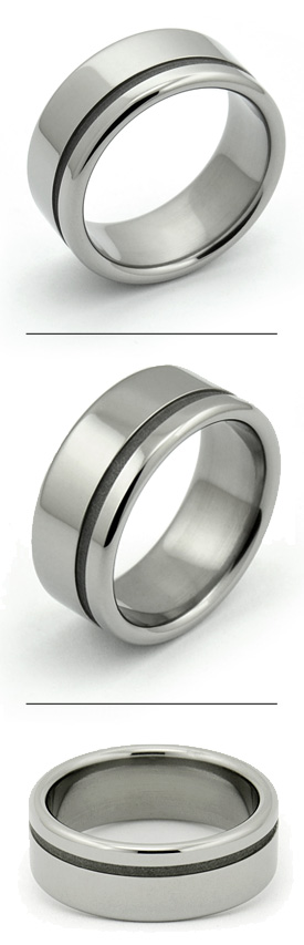 Sandblast Titanium Rings with rolled edges