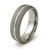 Domed sandnlast finish Ring with Polished Center Design
