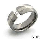 tension titanium ring with platinum inlay