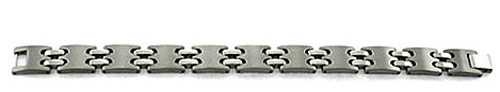 wide bracelet brushed links with polished accent