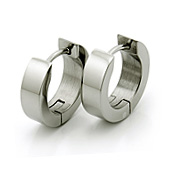 pair of narrow titanium earrings