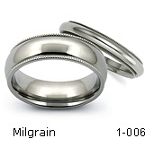 titanium rings with milgrain sides