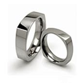 square titanium wedding rings