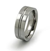 titanium ring with round center accent design