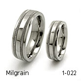 titanium rings with 2 milgrain channels