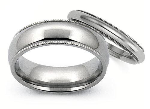 Wedding rings made of titanium