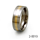 inlaid titanium rings gold