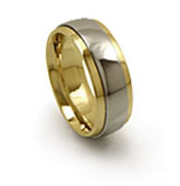 titanium and yellow gold rings