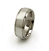 titanium rings raised platinum inlay