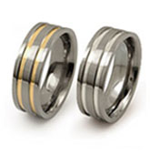 titanium rings resesed inlays
