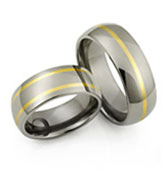 double inlaid titanium rings