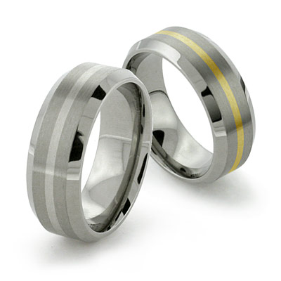 Black Titanium Wedding Rings on Titanium Rings