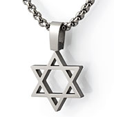titanium star-of-david pendant - magen david.