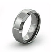 beveled sides tungsten wedding rings, scratch proof