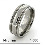 Domed Milgrain ring