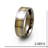 titanium gold inlaid ring