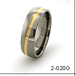 diagonal inlaid titanium ring