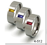 Tension set titanium rings