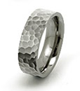 titanium rings with hammered finish