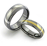 tungsten rings with gold inlay