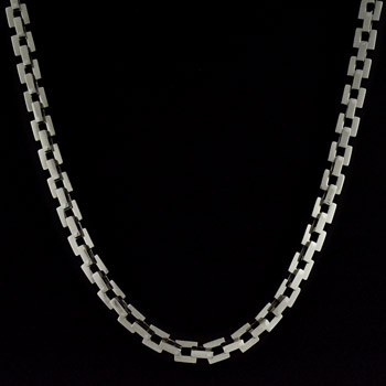 Men's 7.5mm Dark Gray Titanium Classic Polished Curb Chain Necklace - Black  Bow Jewelry Company