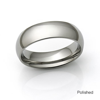 Domed Titanium Ring - Classic Half Round Design - TitaniumStyle.com
