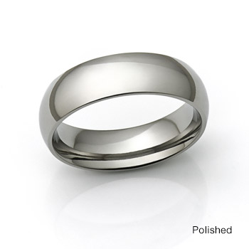 Domed Titanium Ring - Classic Half Round Design 