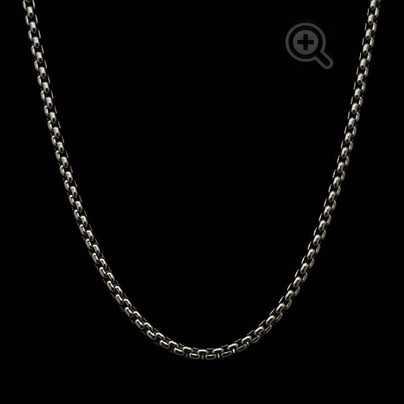 Black Titanium 4MM Curb Chain Link Necklace 20