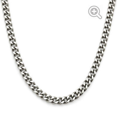 Titanium Mens Necklace Medium Curb | Nonita Jewelry