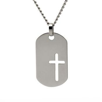 cross dog tag pendant