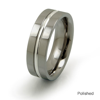 Titanium 14k Gold Inlay Flat 6mm Polished Band Best Quality Free Gift Box Titanium 14k Gold Inlay Flat 6mm Polished Band Best Quality Free Gift Box