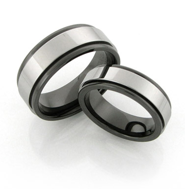 Black Ceramic Rings & Tungsten rings at TitaniumStyle.com