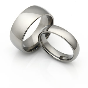 Titanium rings set for men and women