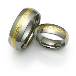 Inlaid titanium rings